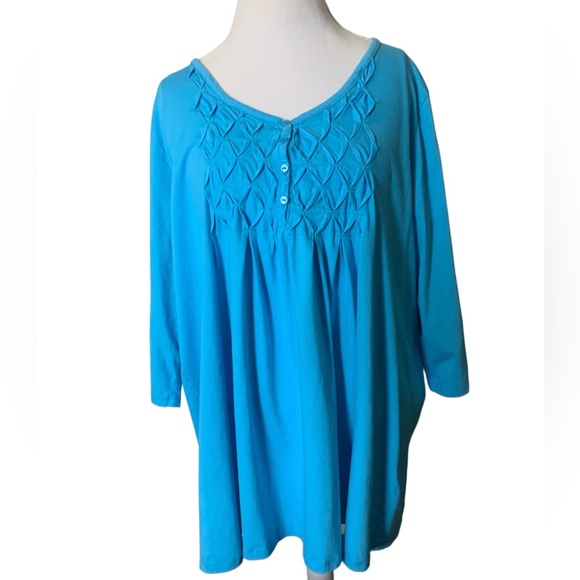 Woman Within Tops - Woman Within 2X Blue Top